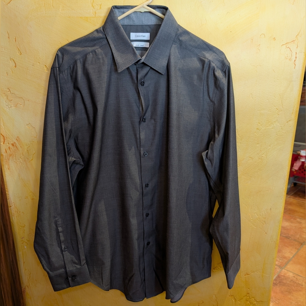 Calvin Klein Black Dress Shirt Classic Design